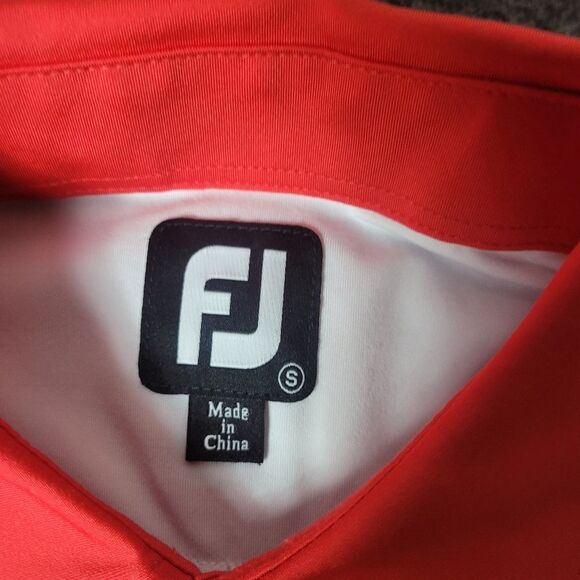 Footjoy Lisle Men's Golf Polo Size S Color Block Red Blue White Chest Striped - Picture 3 of 9